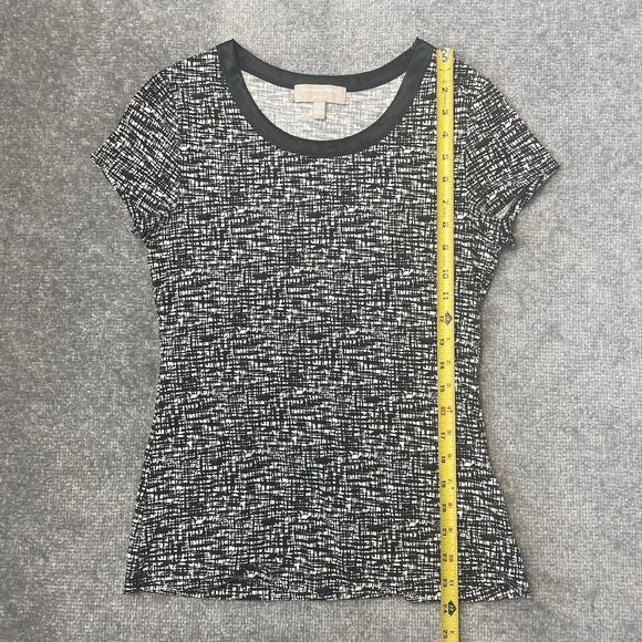 Banana Republic Shirt Womens Small Black White Luxe Touch Stretch Casual Top - Picture 6 of 7